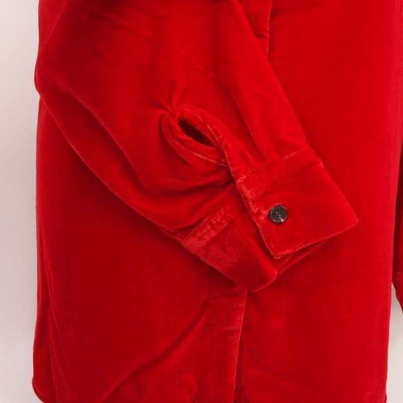 NEW SOFT SURROUNDINGS Red Velvet Montaigne Shirt - Picture 4 of 7